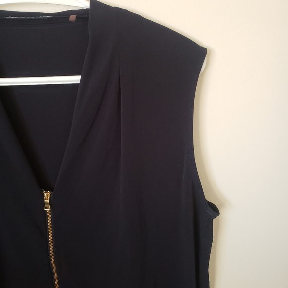 Office Business Casual Work Blouse Tahari Navy Large - Picture 4 of 9